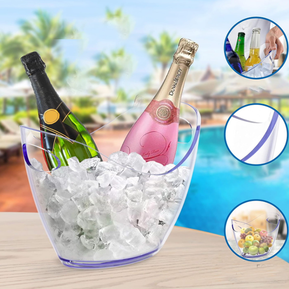 Acrylic Beverage Ice Bucket with Parties and Bars 3