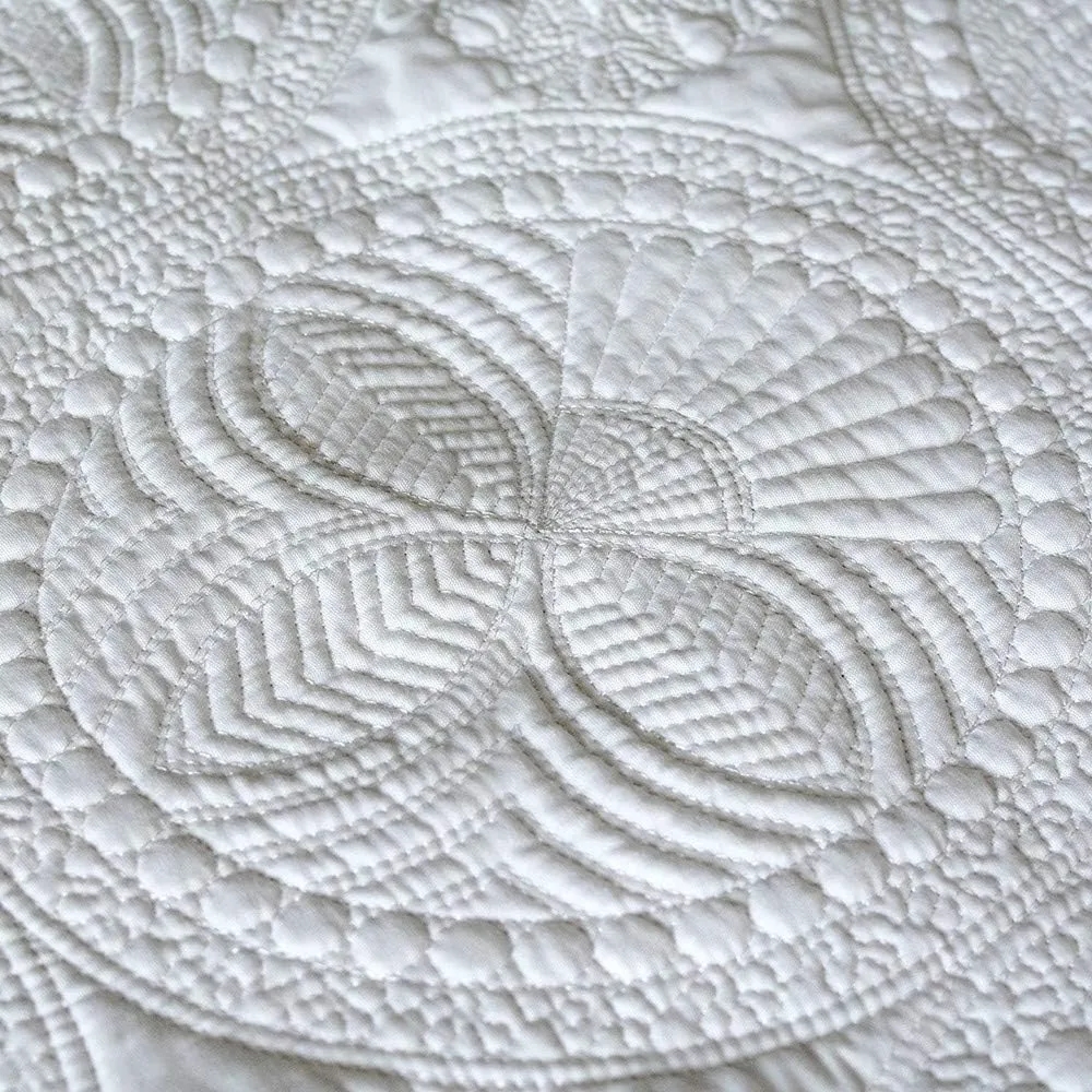 Toddlers Quilt Embroidery Scalloped Blanket 36" x 45" Newbor 1