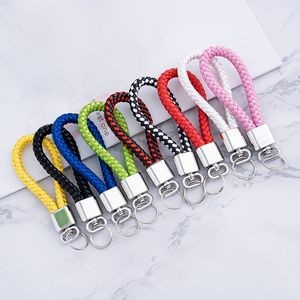 Rotated Ring Weaved PU Leather Keychain Key Organization 33