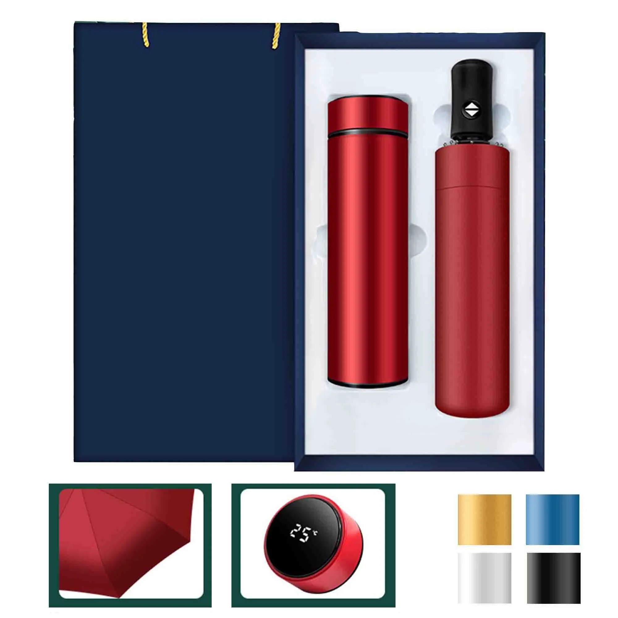 Gift Box Set Umbrella Smart Water Bottles Digital Temperatur 2