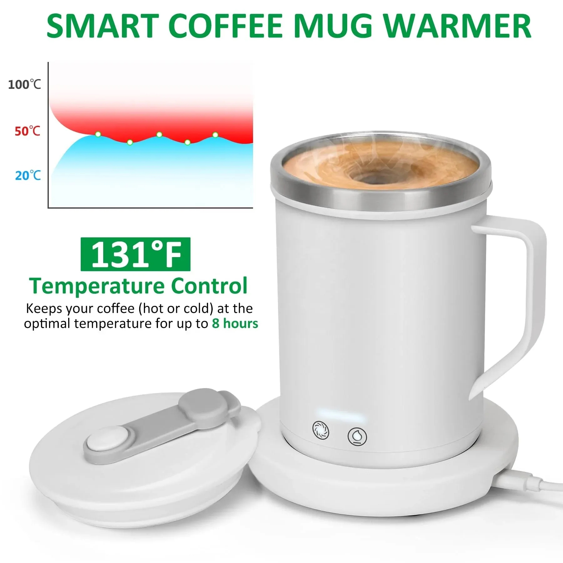 14 oz Smart Stainless Steel Mug With Lid Self-Heating 4