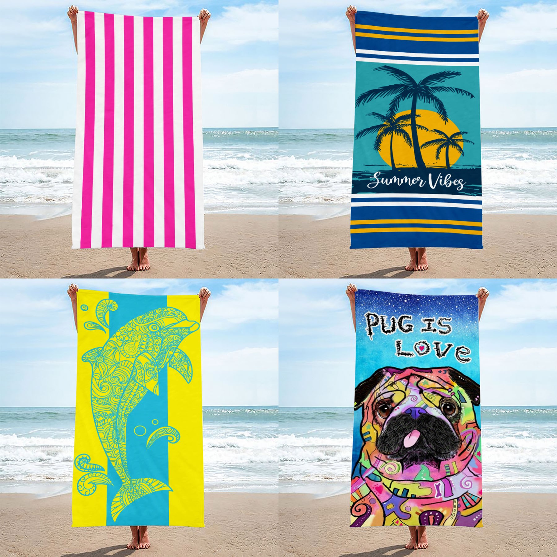Custom Sand Free Quick-Dry Beach Towel 2