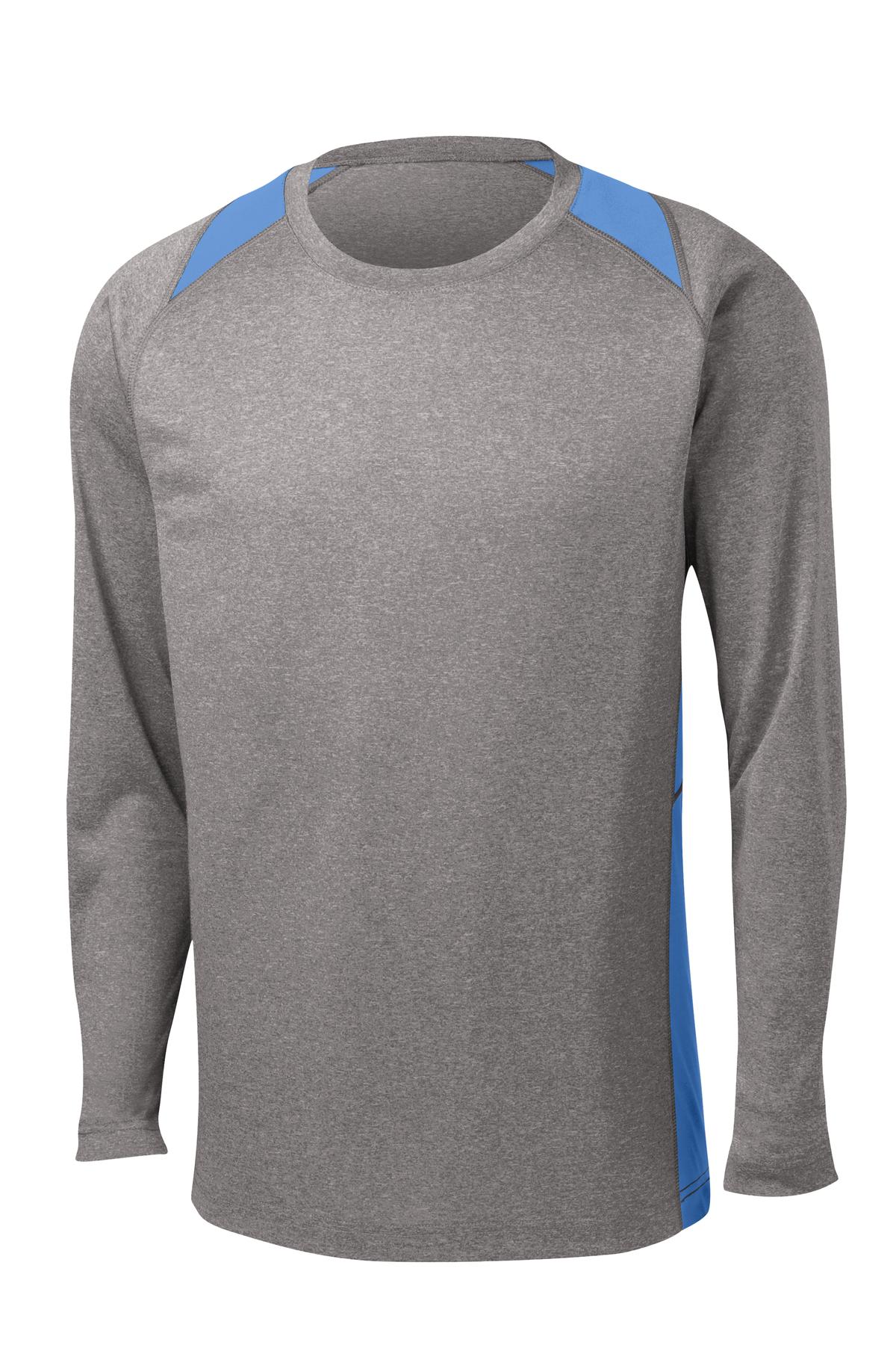Sport-Tek Long Sleeve Heather Colorblock Contender Tee. ST361LS 91
