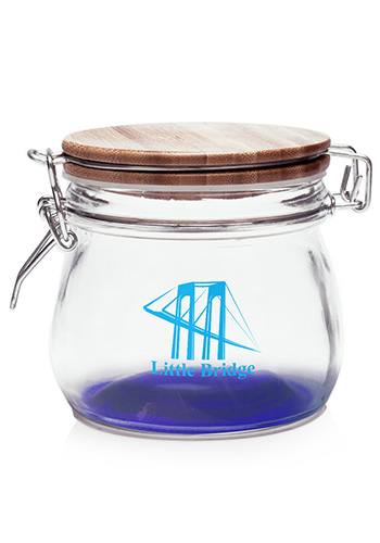 16 oz Glass Candy Jars with Wire Wooden Lids 11