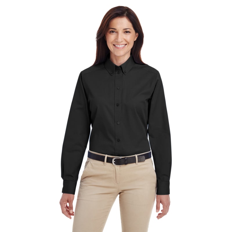 Harriton Ladies' Foundation 100% Cotton Long-Sleeve Twill Shirt With Teflon™ 6