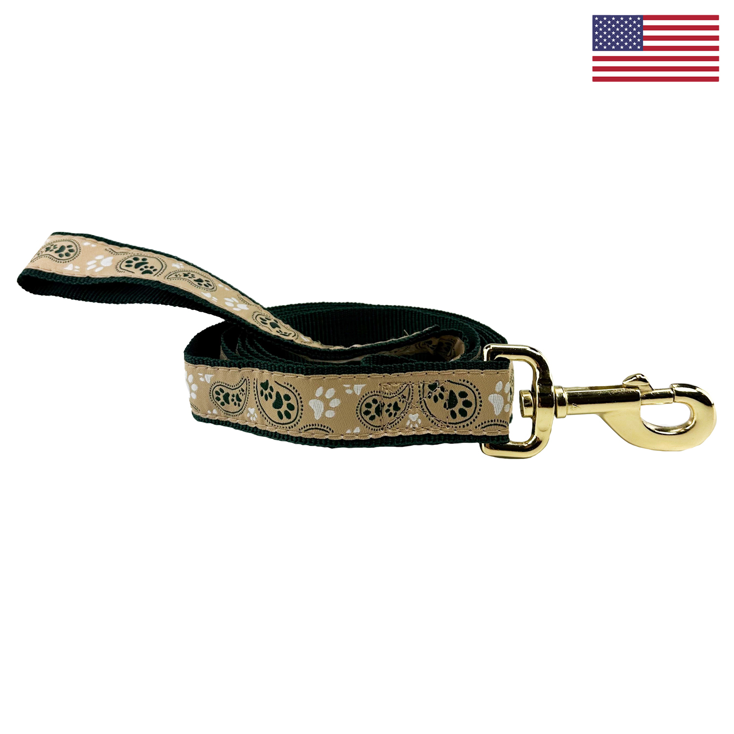 1" X 72" Woven Leash w/ Gold Colored Hardware - "Elite" Weave