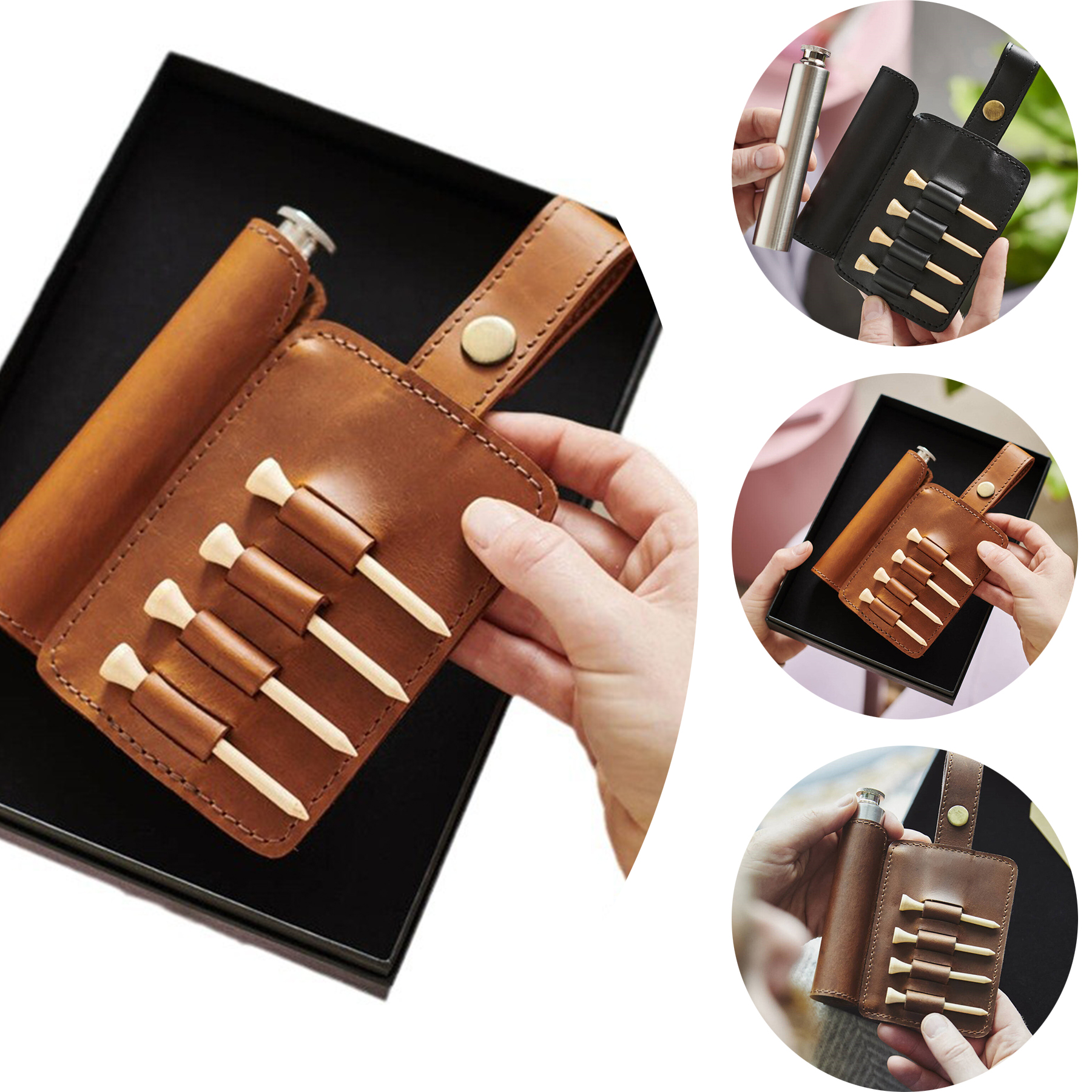 Leather Golf Tees Holder