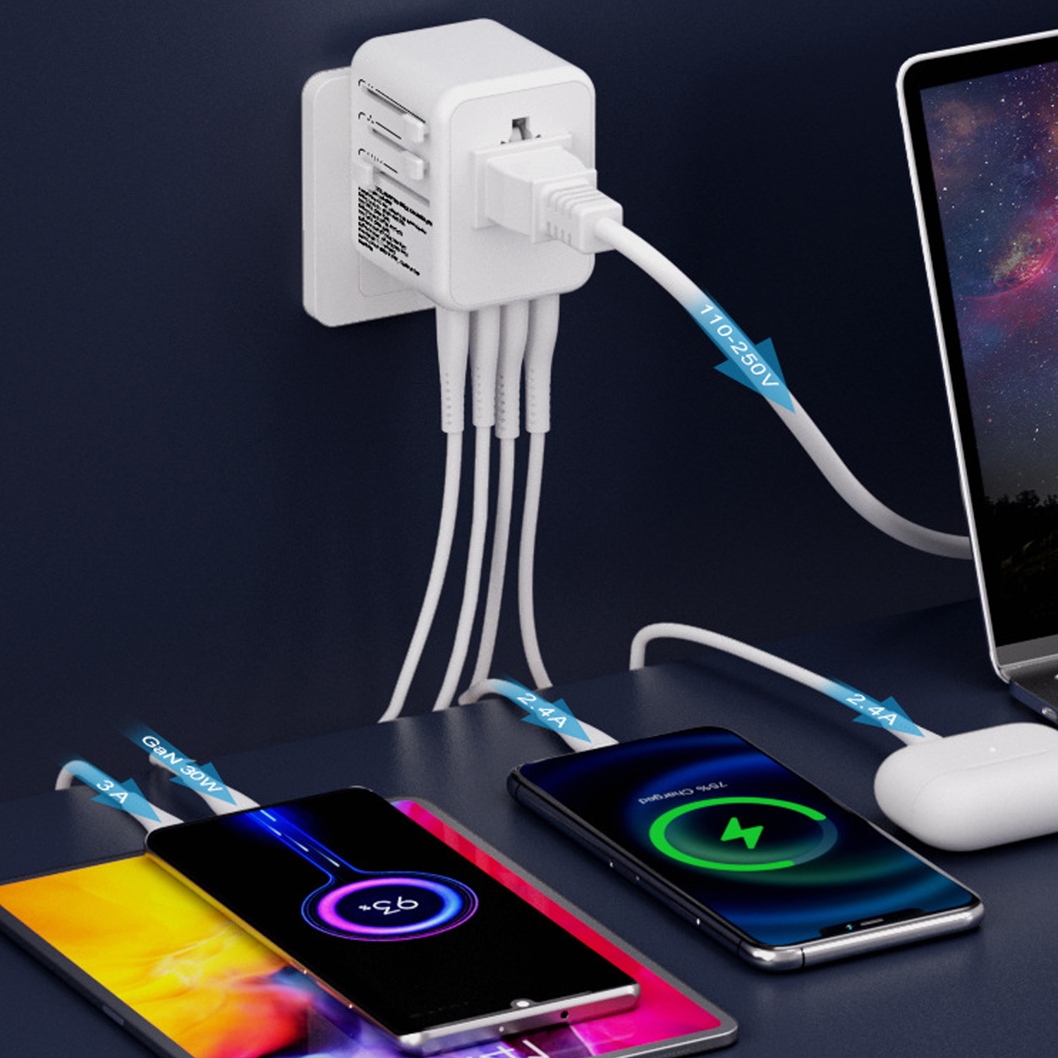 35W Universal Fast Charging Travel Adapter Compatible & Safe 5