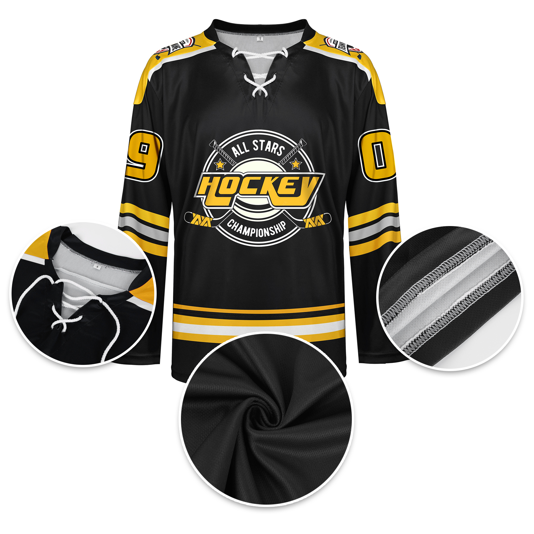 Custom Performance Personalized Ice Hockey Jersey W/Lace (Full Color Dye Sublimated) 1