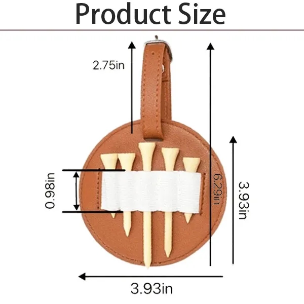 PU Leather Round Golf Tee Bag Holder 3