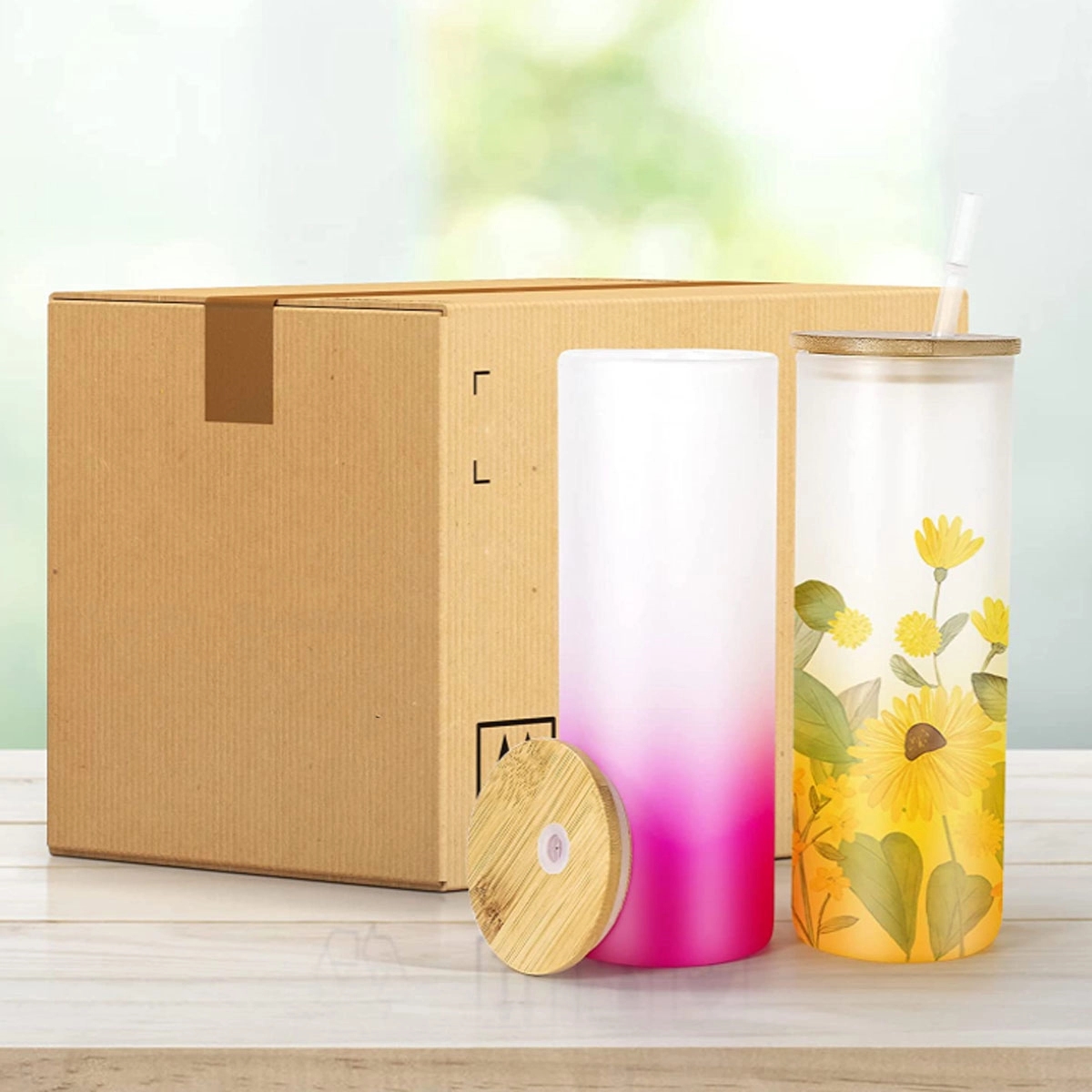 25Oz Gradient Frosted Mason Cup With Straw 5