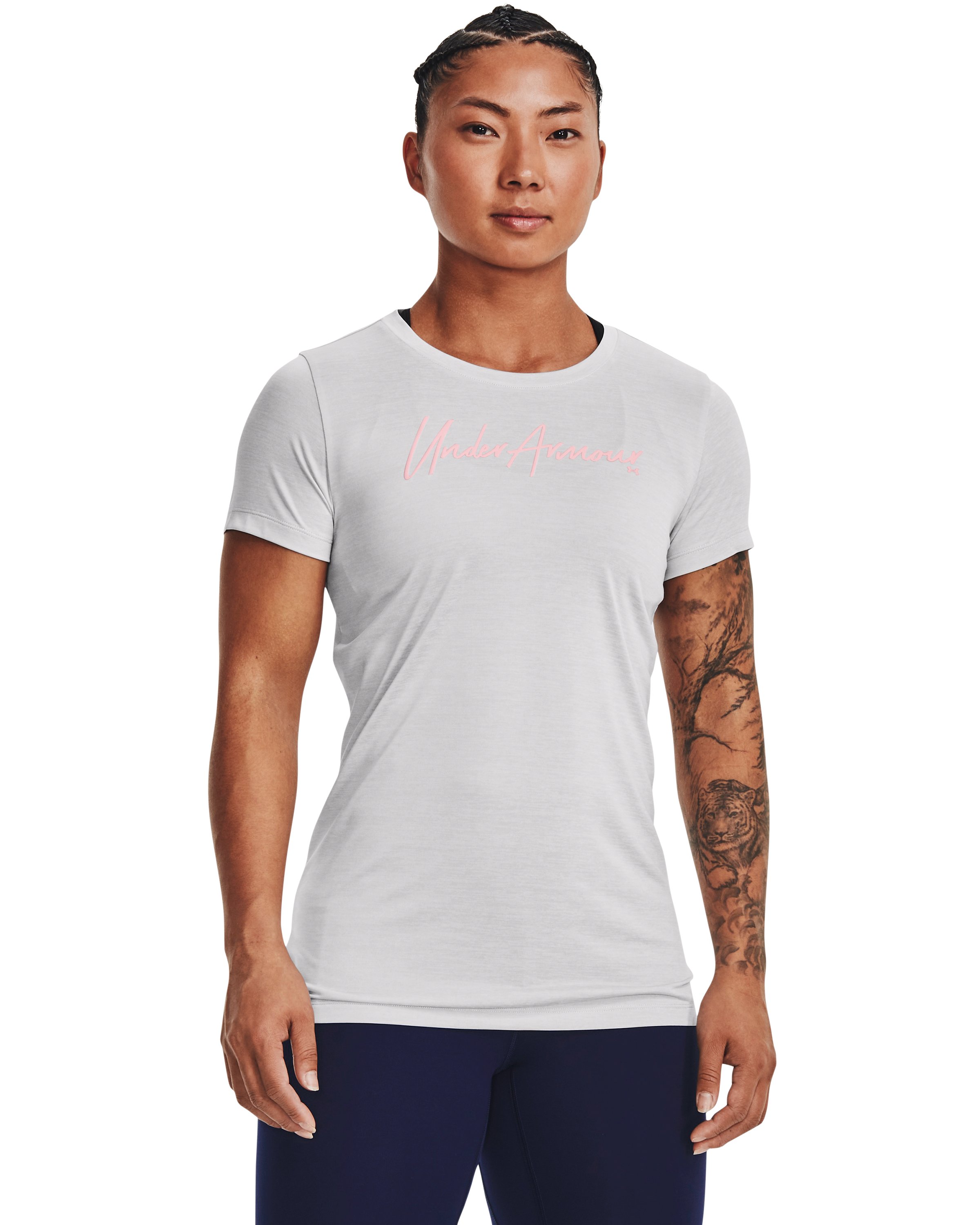 Women's UA Tech Twist Script Wordmark Short Sleeve 2