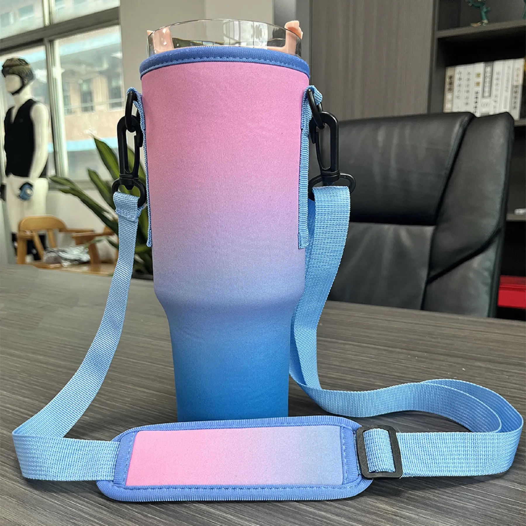 40 Oz. Adjustable Tumbler Sleeve Carrier Bag with Strap 4