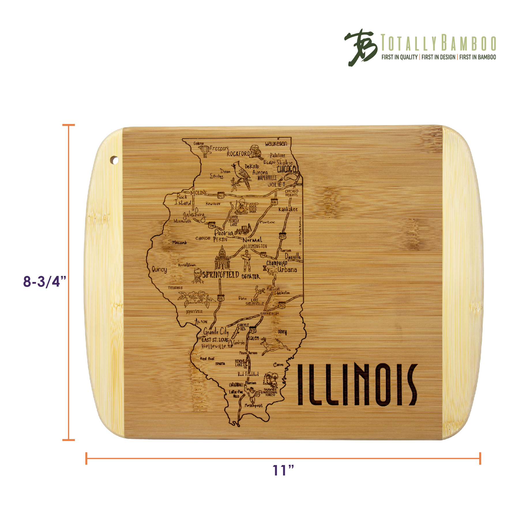 A Slice of Life Illinois Serving & Cutting Board 3