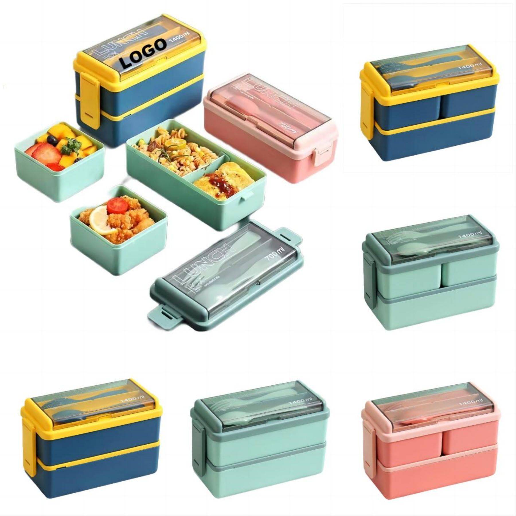 Fashionable double-layer plastic lunch box 7