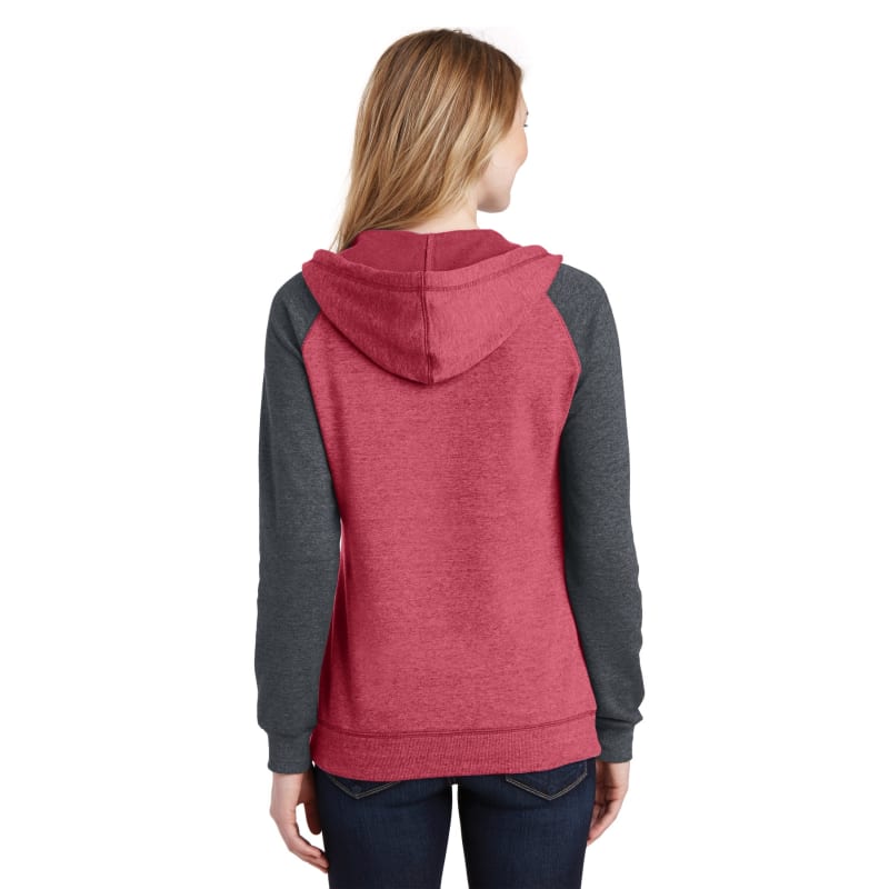 District Women's Lightweight Fleece Raglan Hoodie. 5