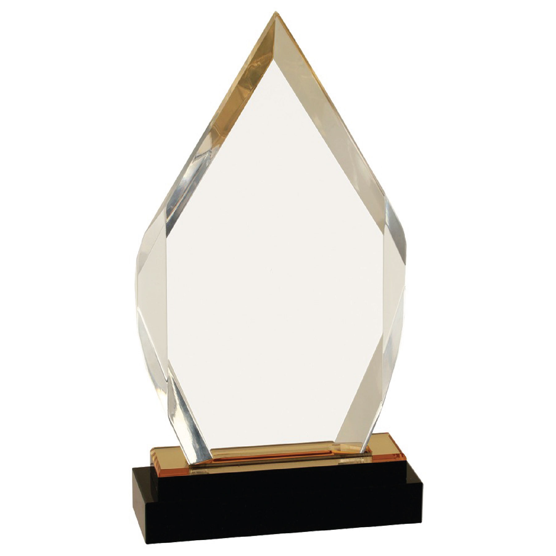 9" Gold Fusion Diamond Impress Acrylic w/ Black Glass Base 4