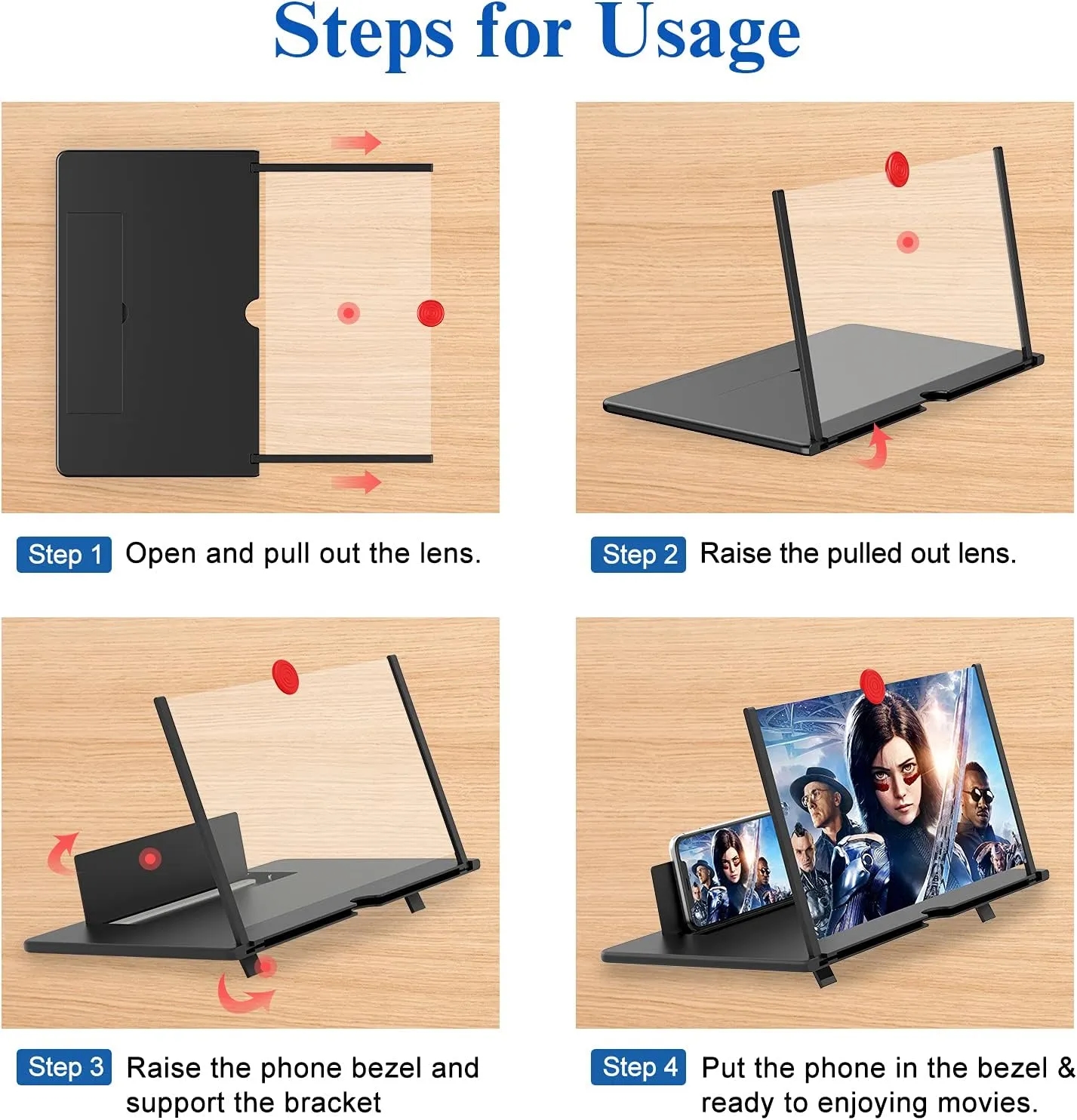 10inch Foldable Phone Stand with Screen Amplifie 3
