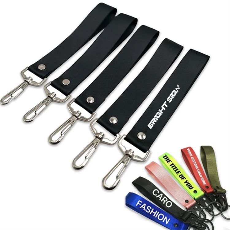 Customizable Embroidered Wristlet Lanyard Keychain 1