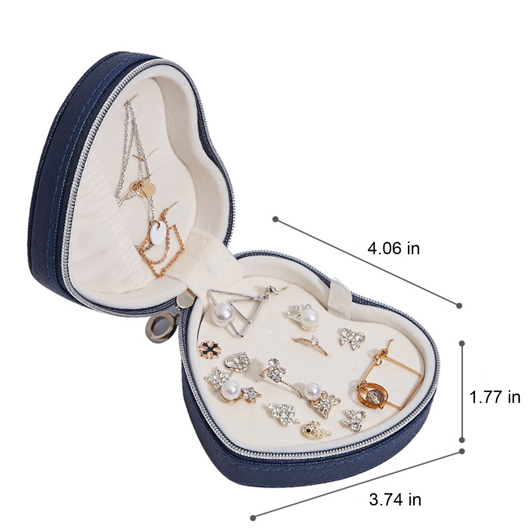 Heart-Shaped PU Leather Jewelry Case 7