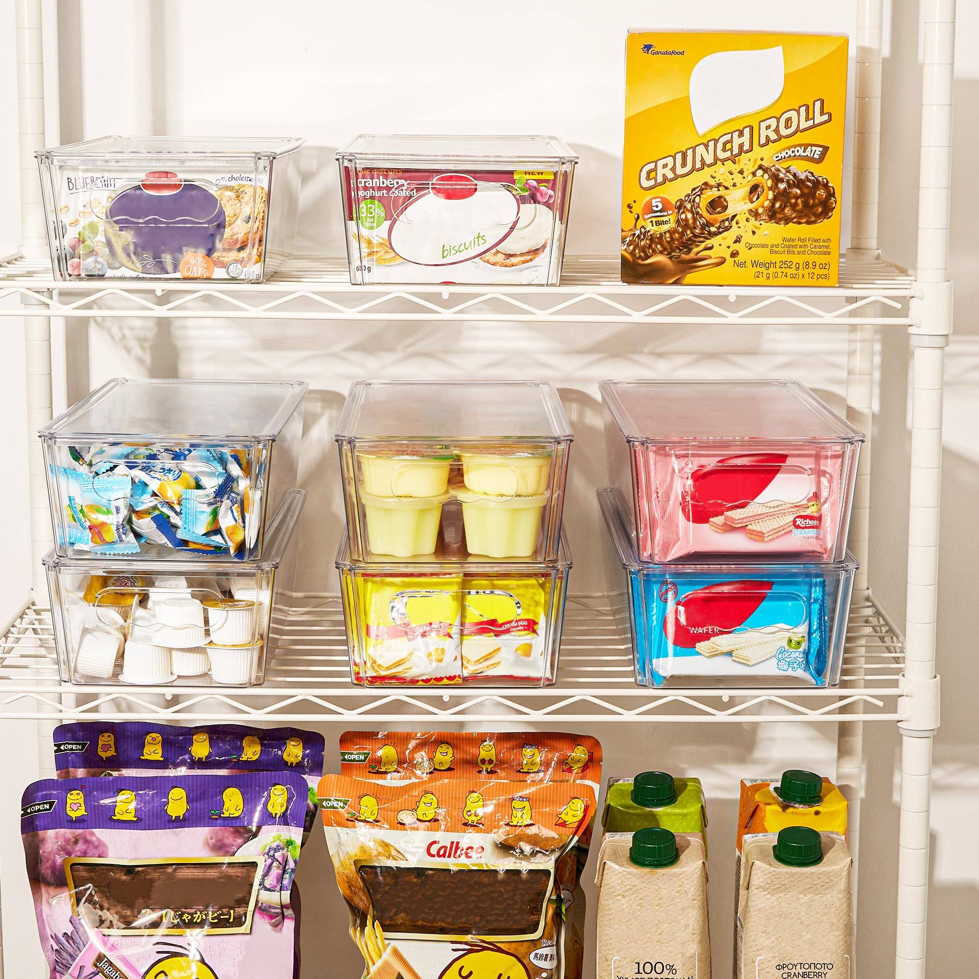 6-pack Clear Stackable Organizers and Storage Bins w/ Lids 7