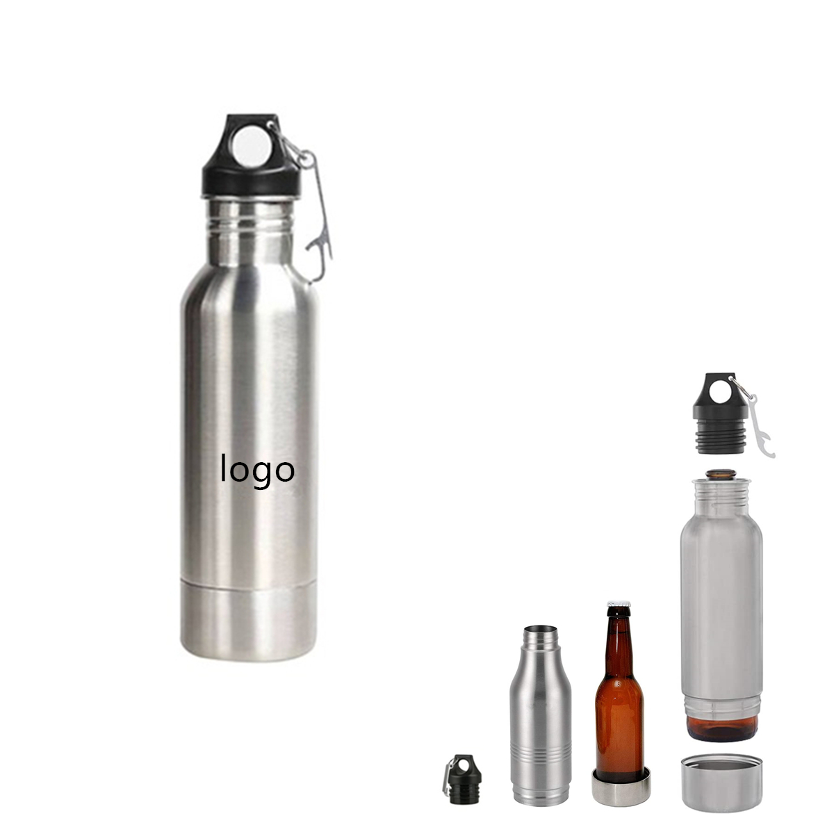 Stainless Steel Double-Walled Insulated Beer Bottle Holder 2