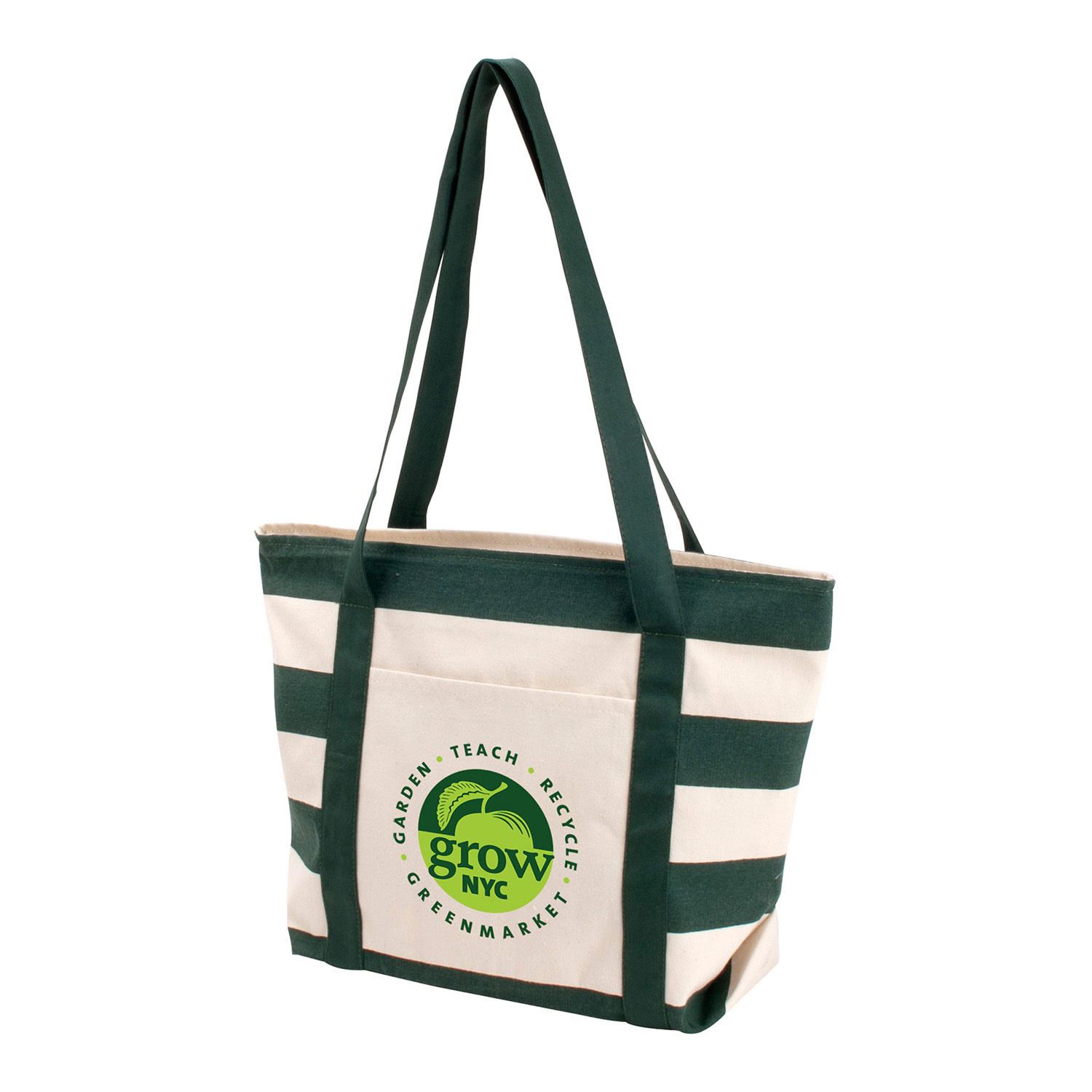 Striped Accent Boat Bag, custom tote bag with logo imprint 11