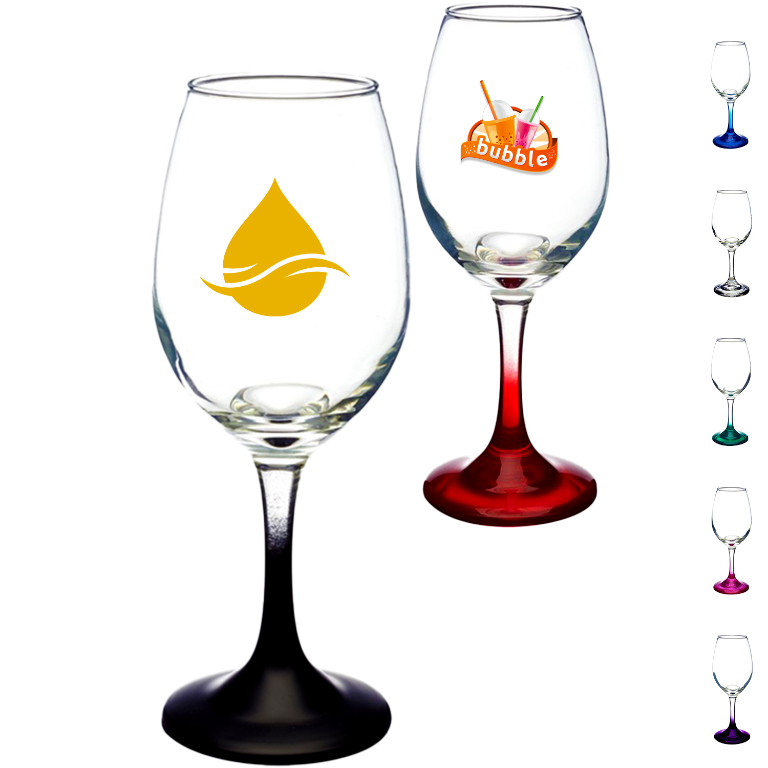 10 oz. Rioja White Colored Glasses W/ Custom Logo 1