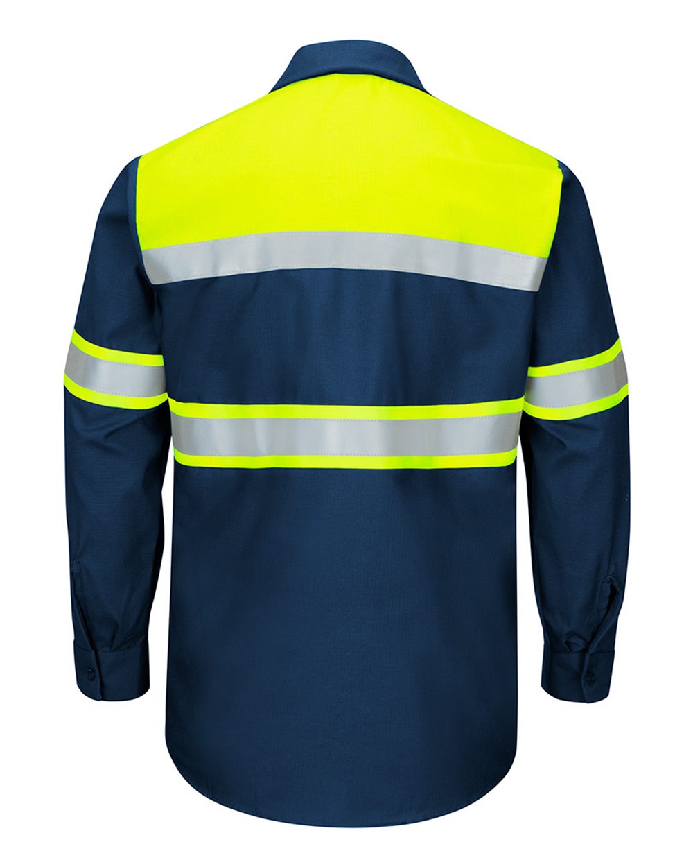 Men's Tall Hi-Visibility Colorblock Ripstop Long Sleeve Work Shirt - SY70T 4