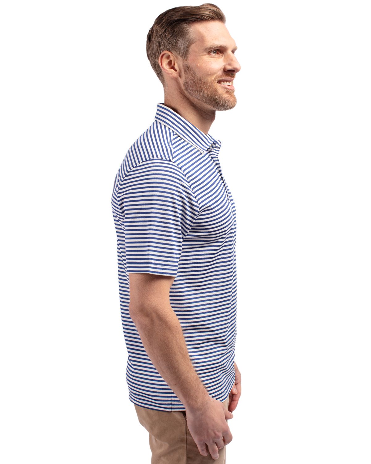 Cutter & Buck Virtue Recycled Stripe Featherlight Pique Mens Big & Tall Polo Big & Tall 71