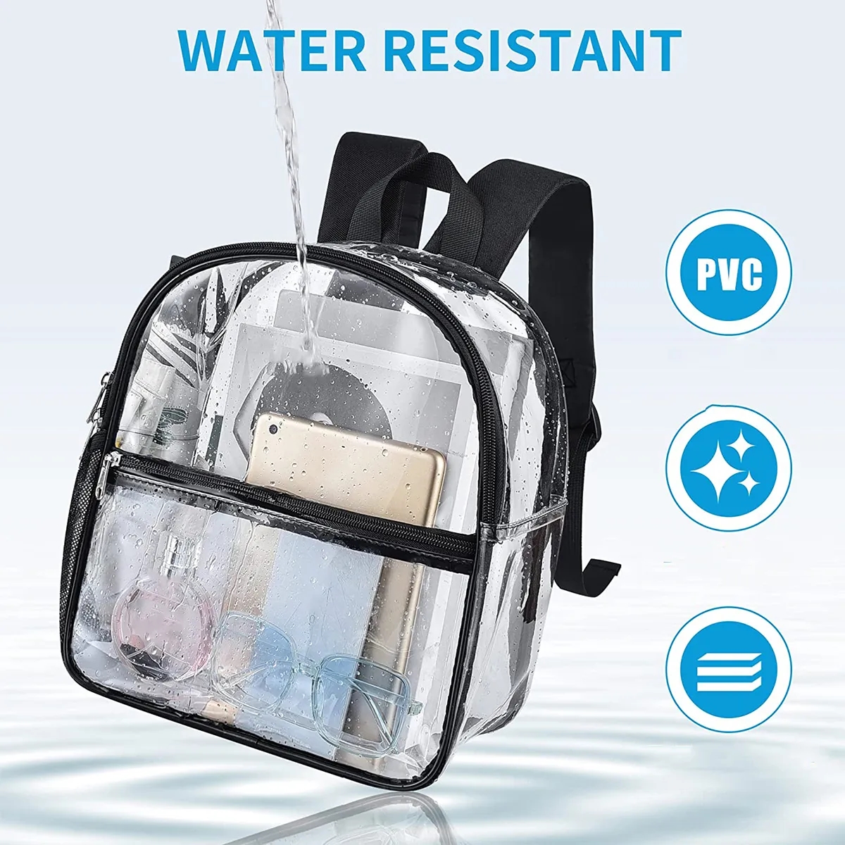 Clear Mini Backpack for Concert Sport Events Travel School 5