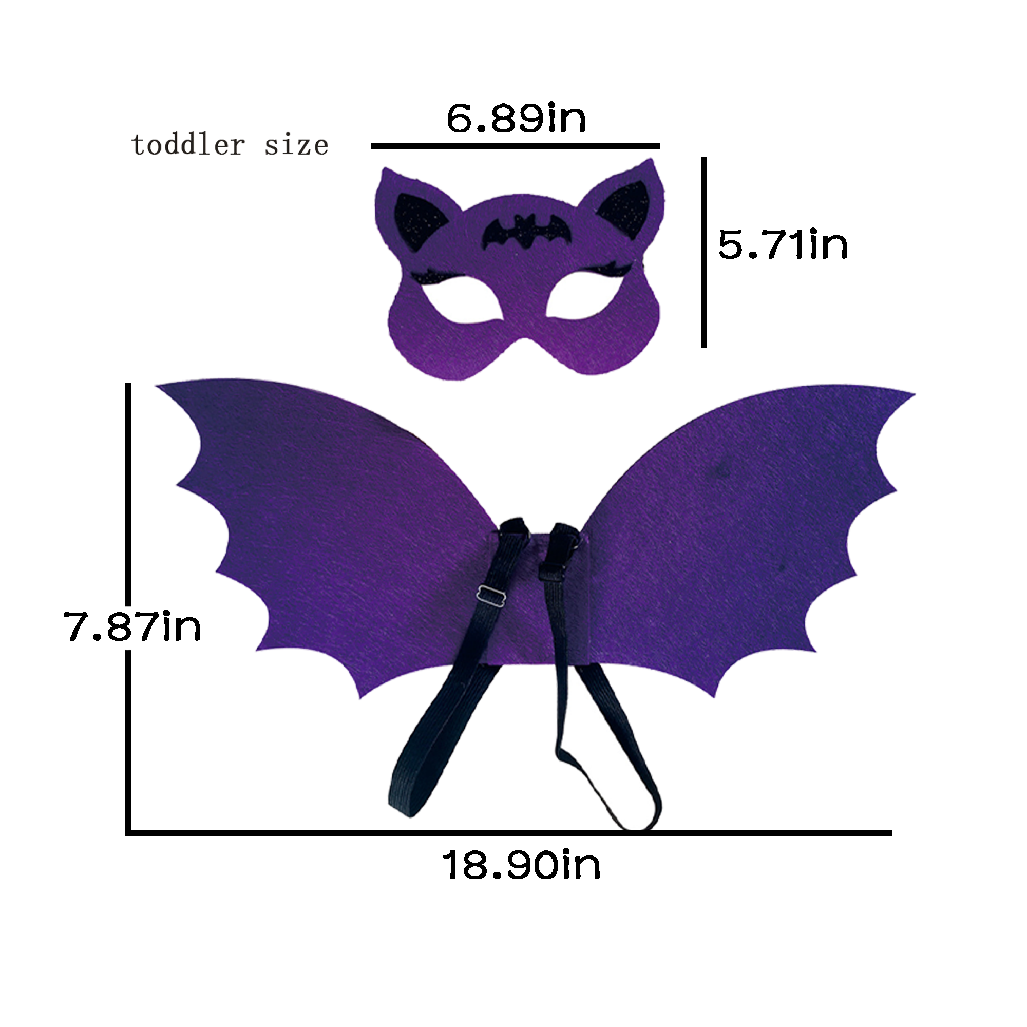 MOQ 20 PCS Adjustable Bat Wings And Mask 3