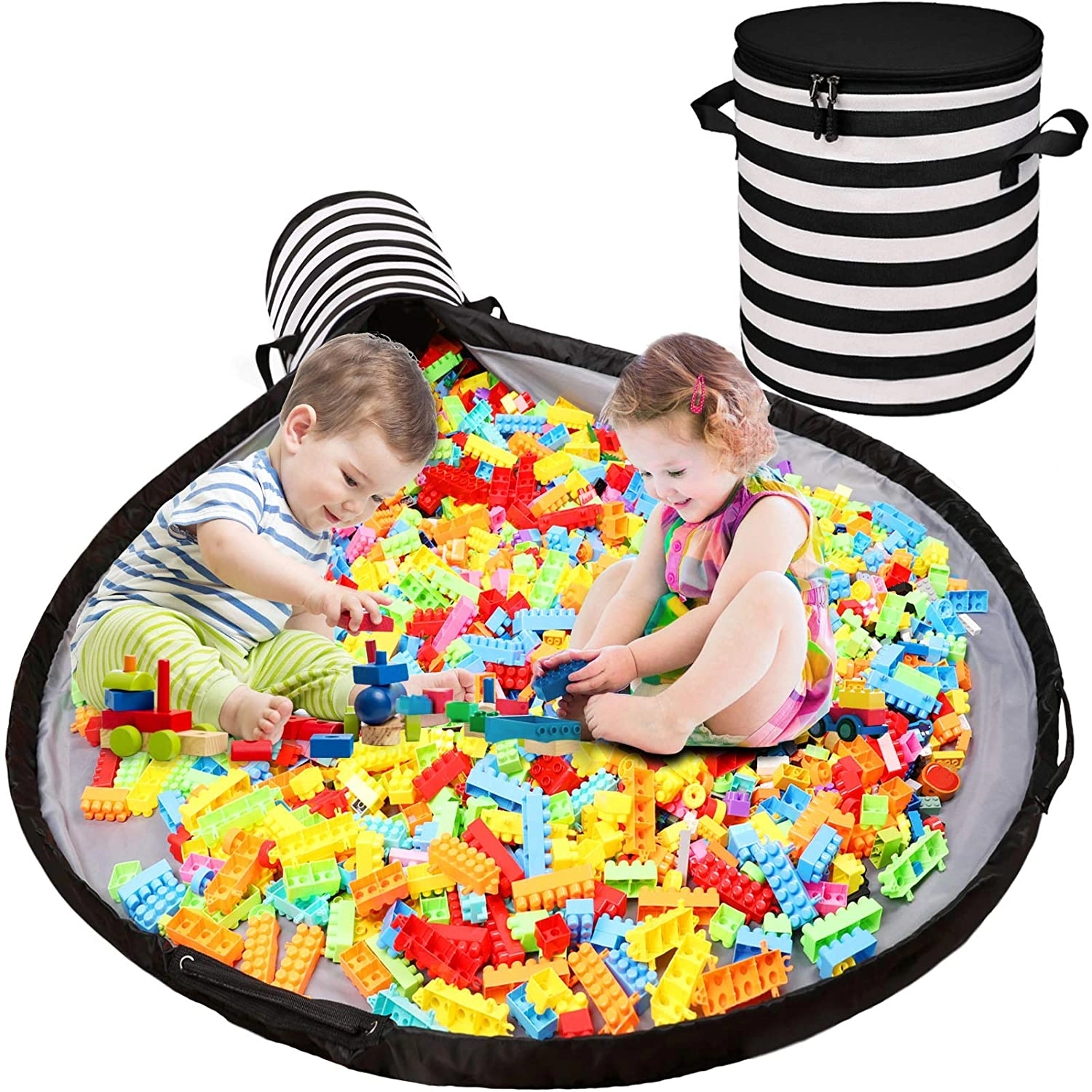 Toy Storage Basket and Play Mat 4