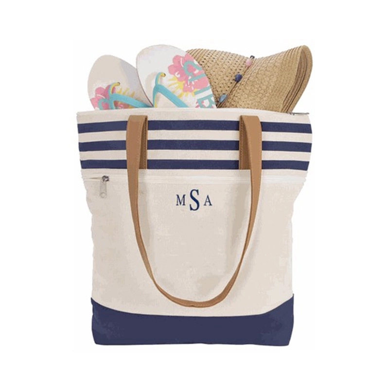 Beach Canvas Two-Tone Tote Bag, custom tote bag with logo imprint 3