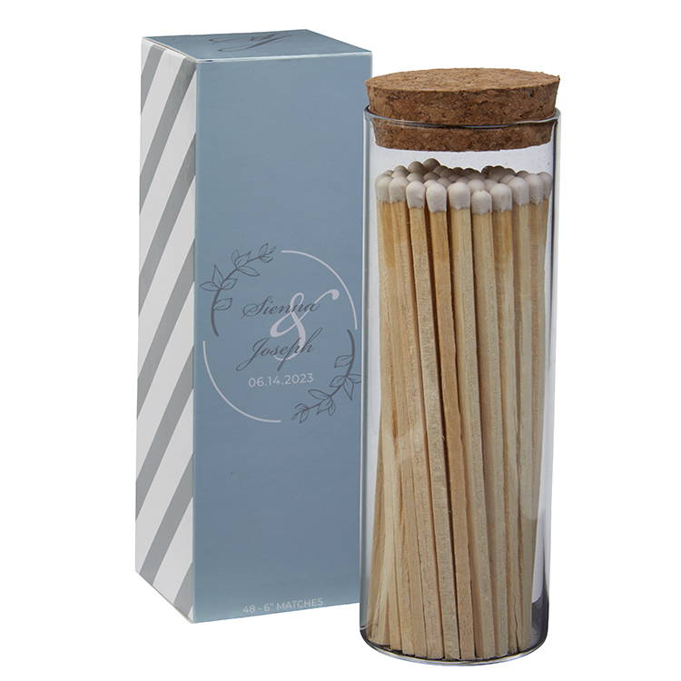"Alight" Glass Match Stick Jar - 48 count - with Fully Customized Gift Box 1