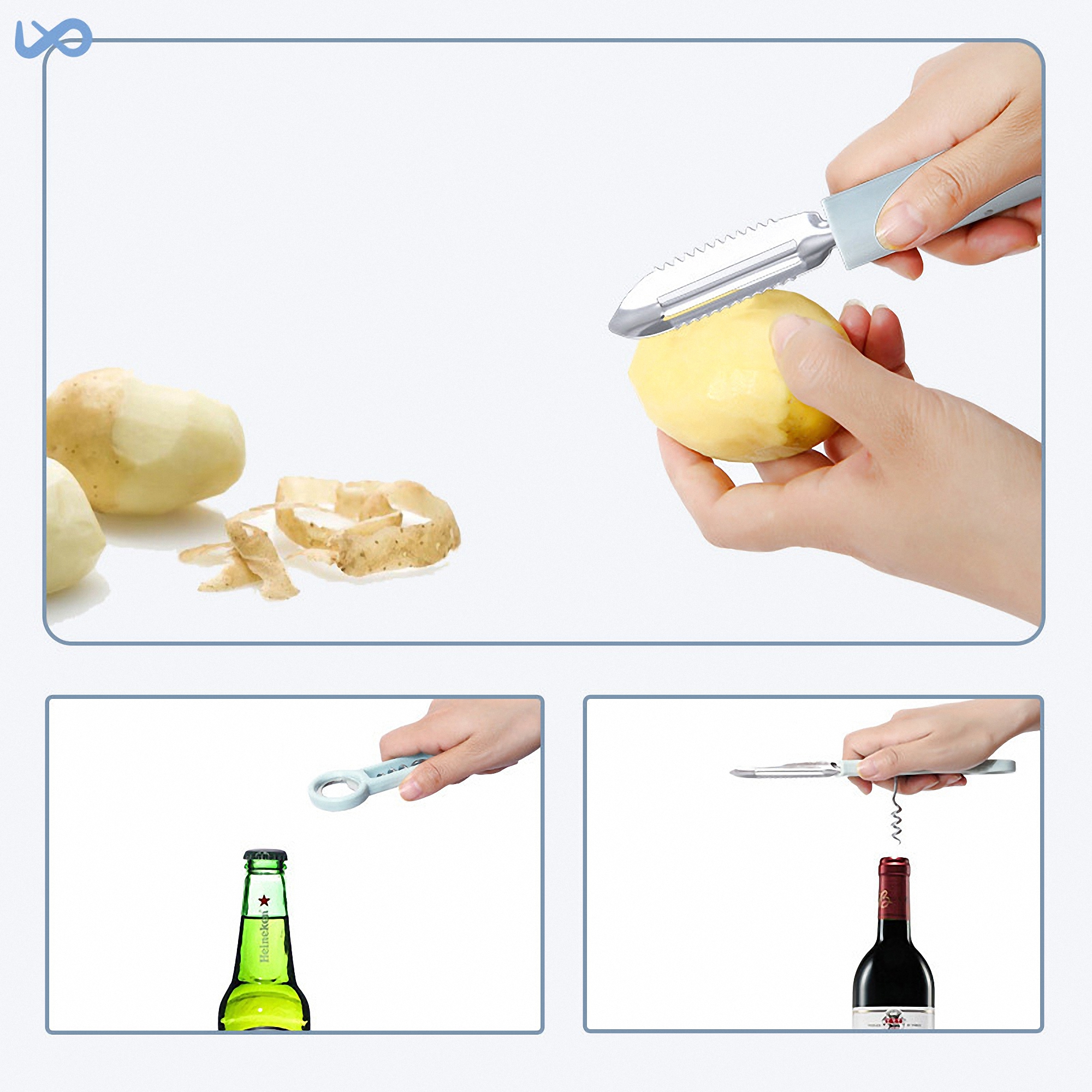 2-in-1 Fruit and Vegetable Peeler with Bottle Opener 2