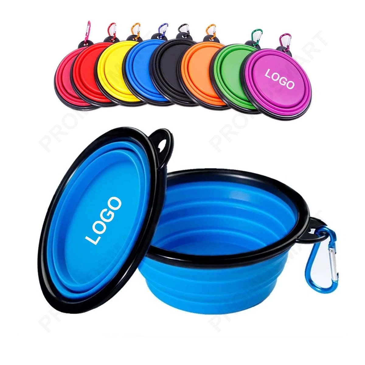 Silicone Collapsible Pet Bowl With Carabiner 1