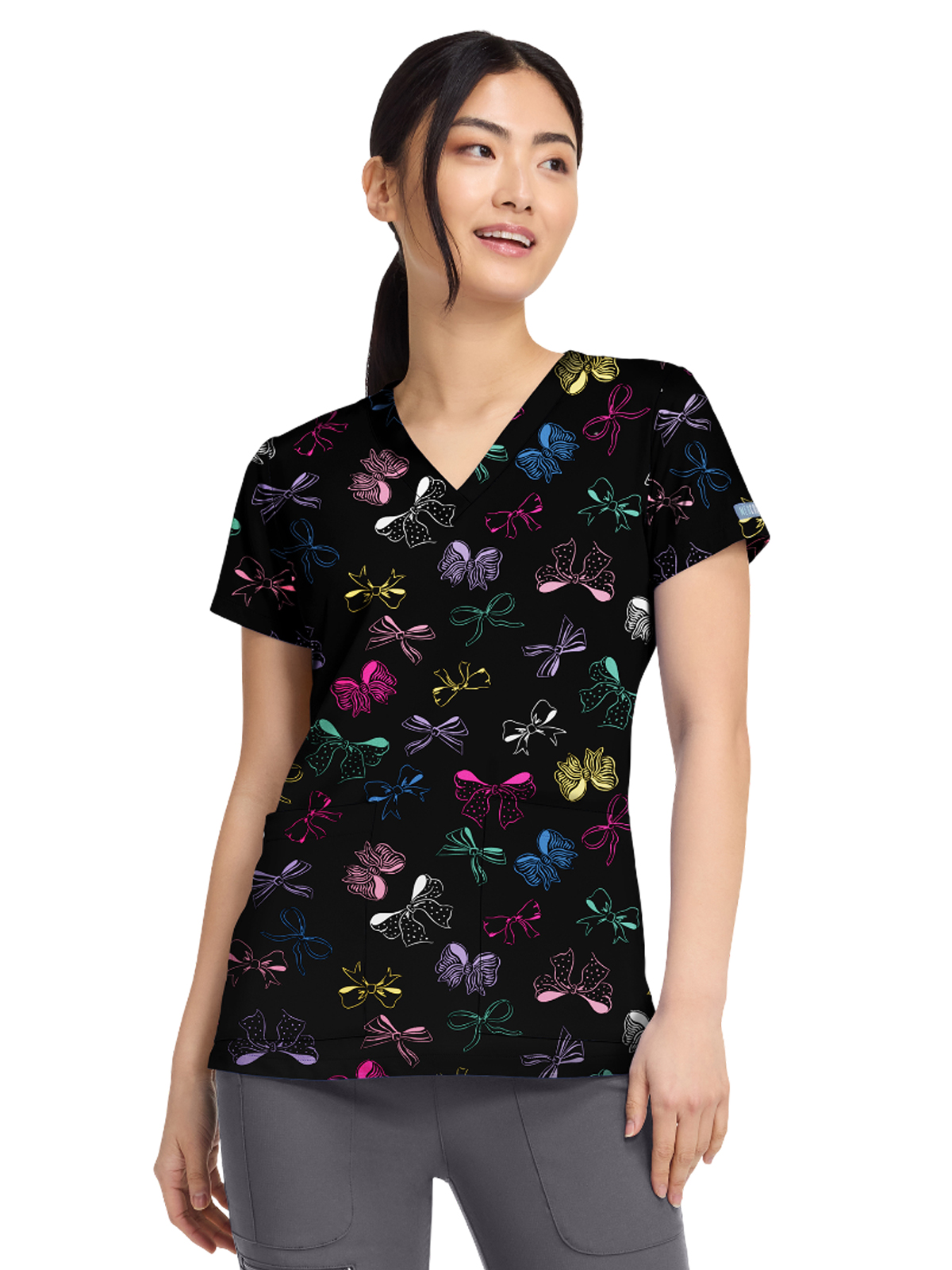 Med Couture - Prints - Women's 2-Pocket V-Neck Print Top 23