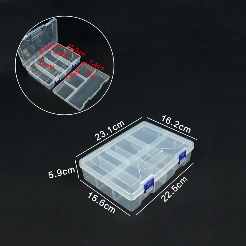 Double-layer 8 Grids Plastic Clear Organizer Box 7