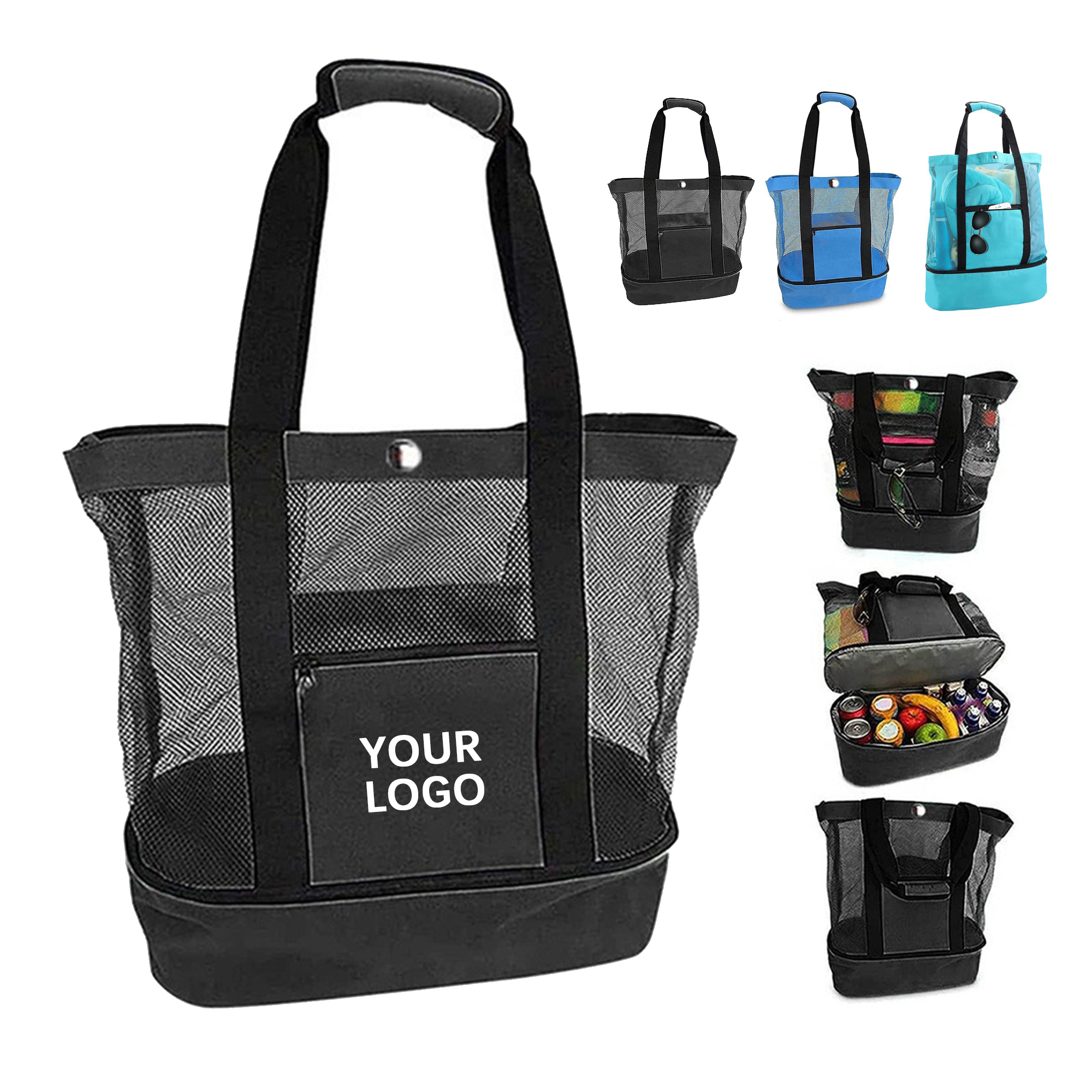 Insulated Beach Tote Cooler 19.7" x 6" x 15.8" 2