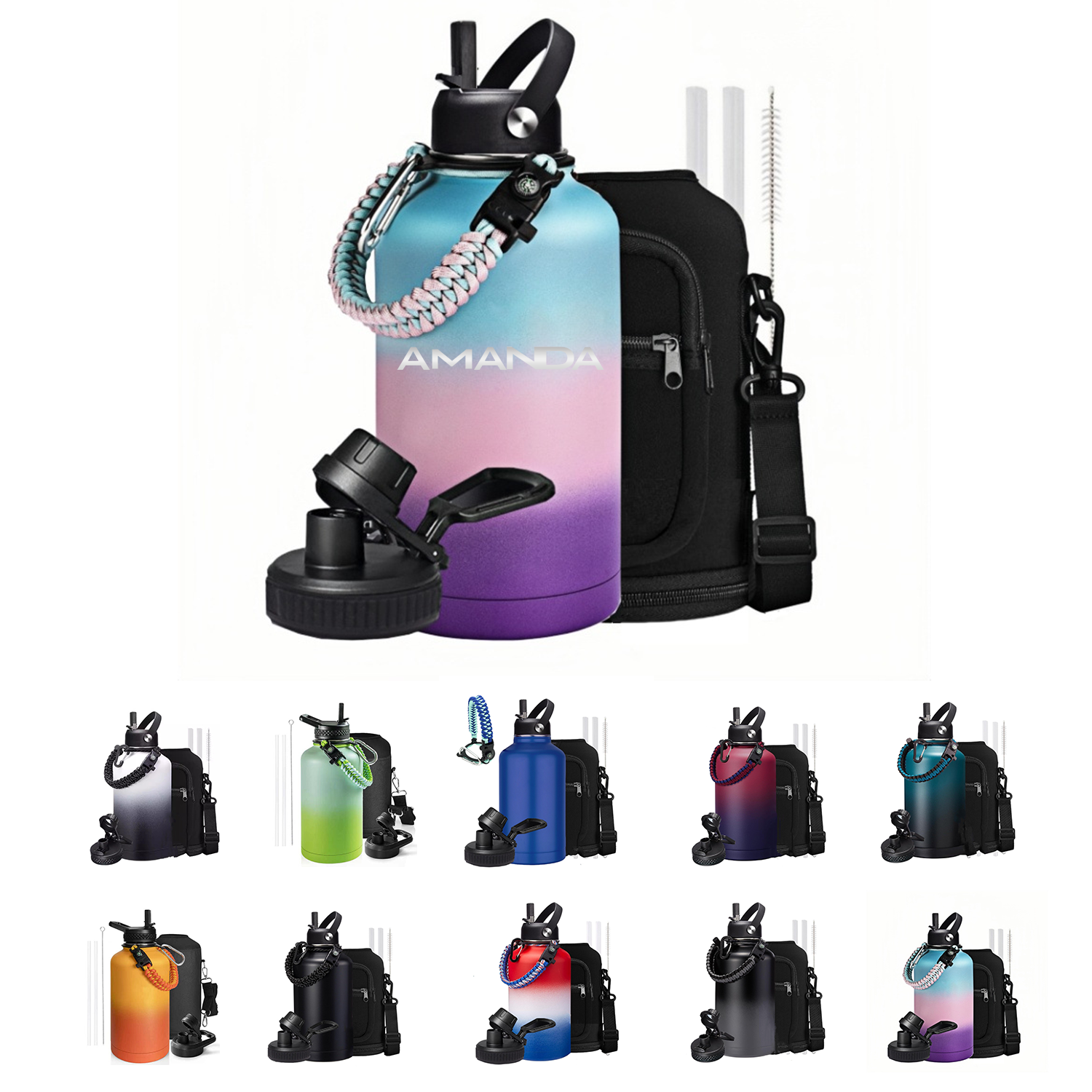 64oz Stock outdoor working camping trip vacuum thermo bottle, custom water bottle with logo imprint 13