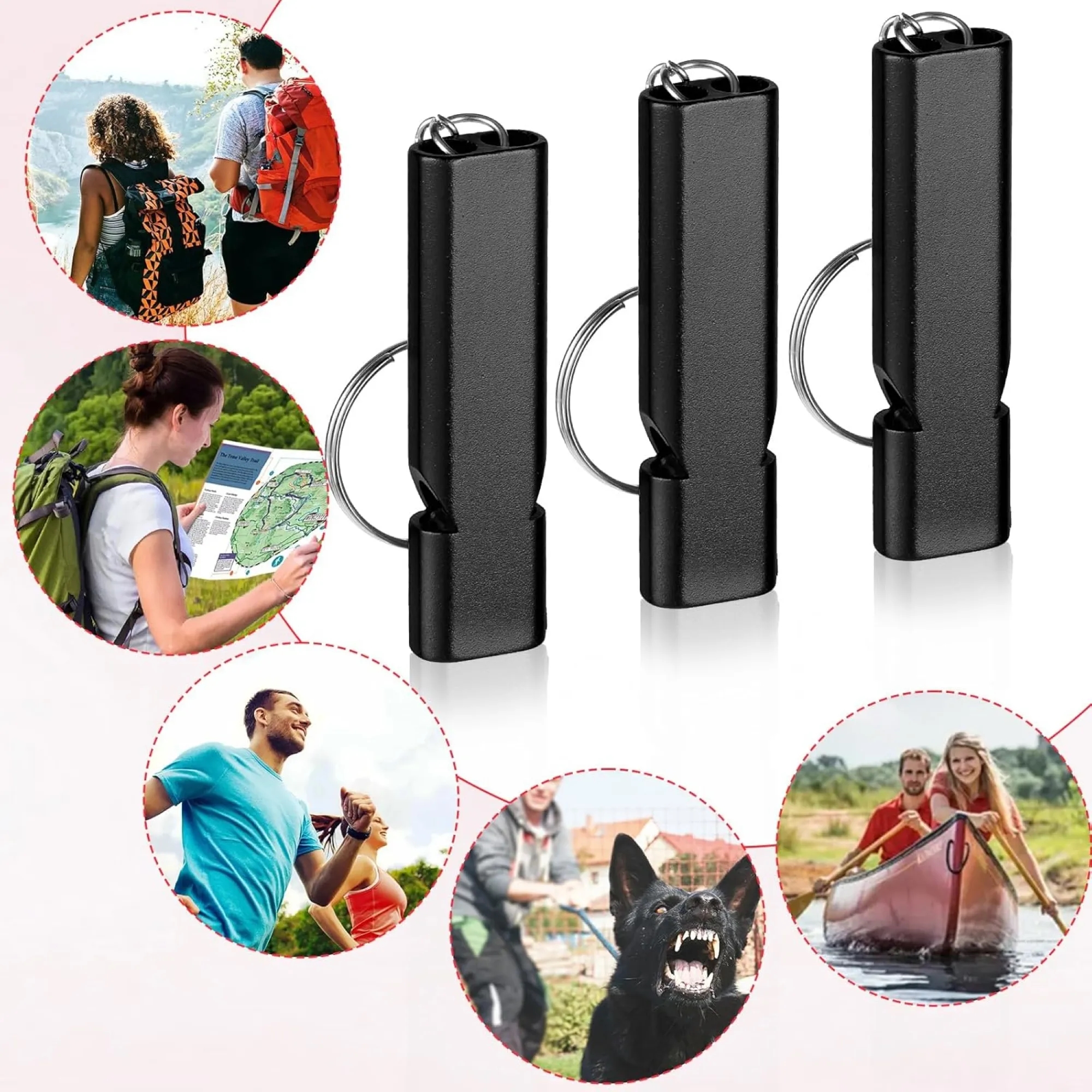 Portable Outdoor Emergency Two Barrel Whistle 2