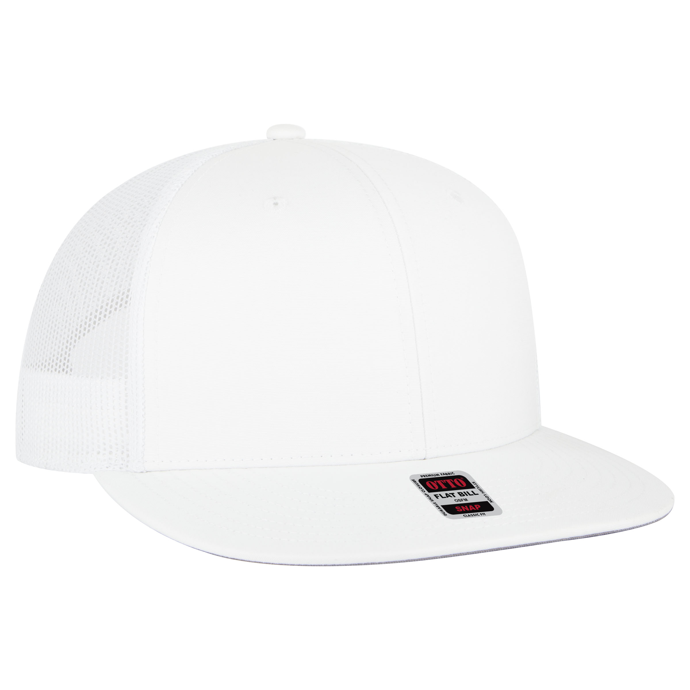 OTTO CAP® OTTO SNAP 6 Panel Pro Style Mesh Back Trucker Snapback Hat 23