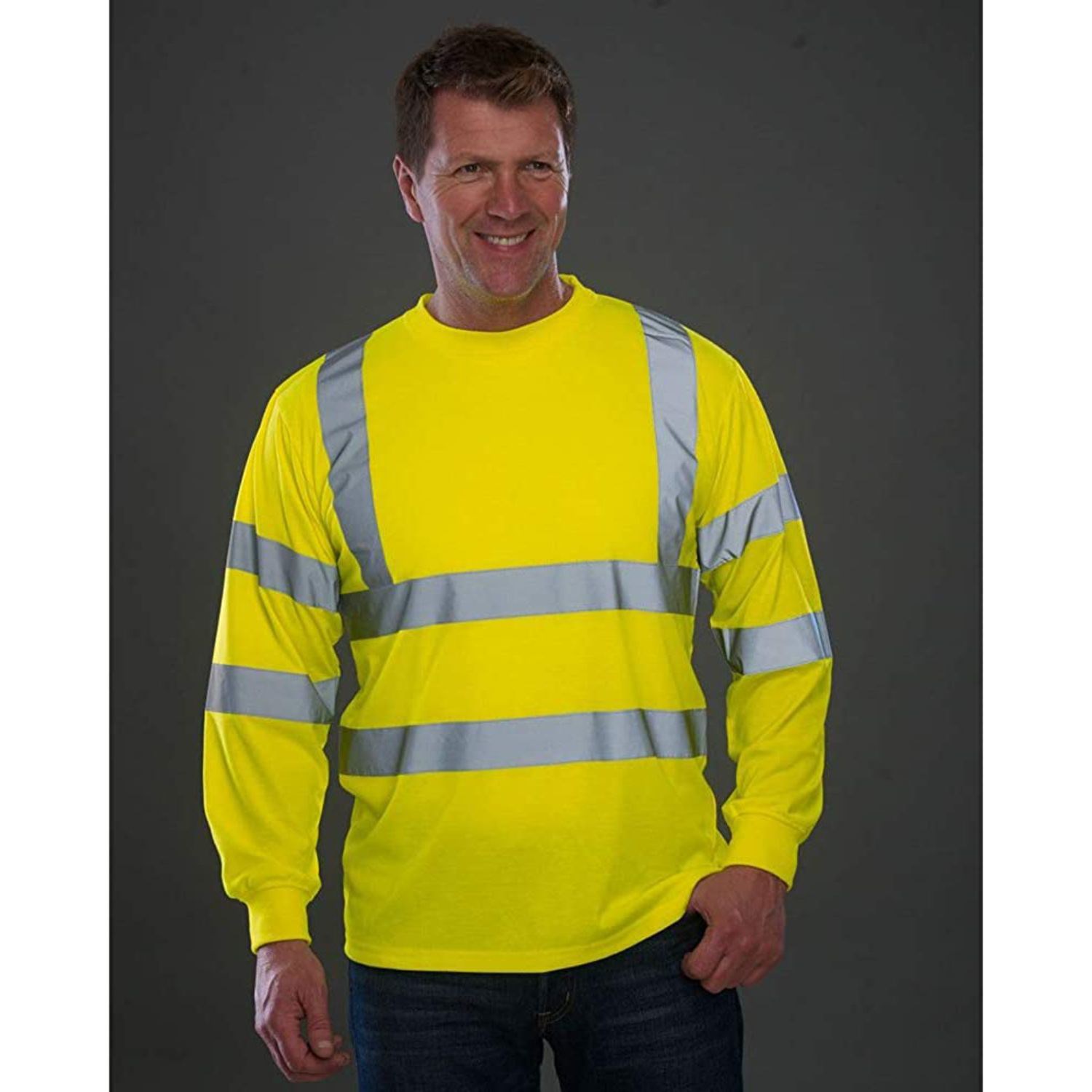 3.8 oz. Polyester Class 3 Odor Reducing Double Band Reflective Tape Safety T-Shirt 3