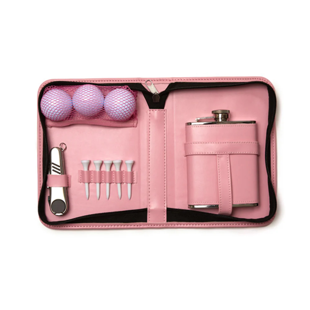 Leather Golf and Flask Carry Kit 2