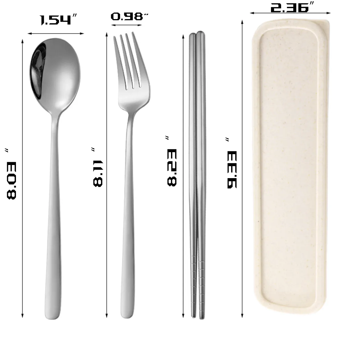 Reusable Portable Utensils Including Fork Spoon Chopsticks 2