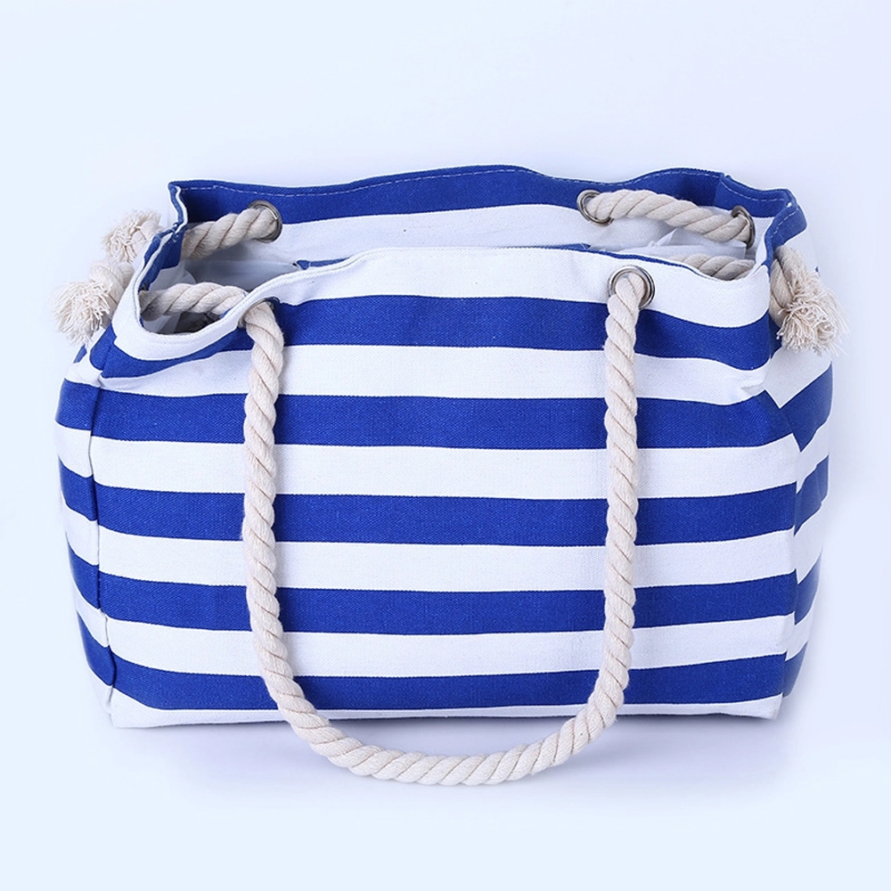 Canvas Striped Beach Bag 3