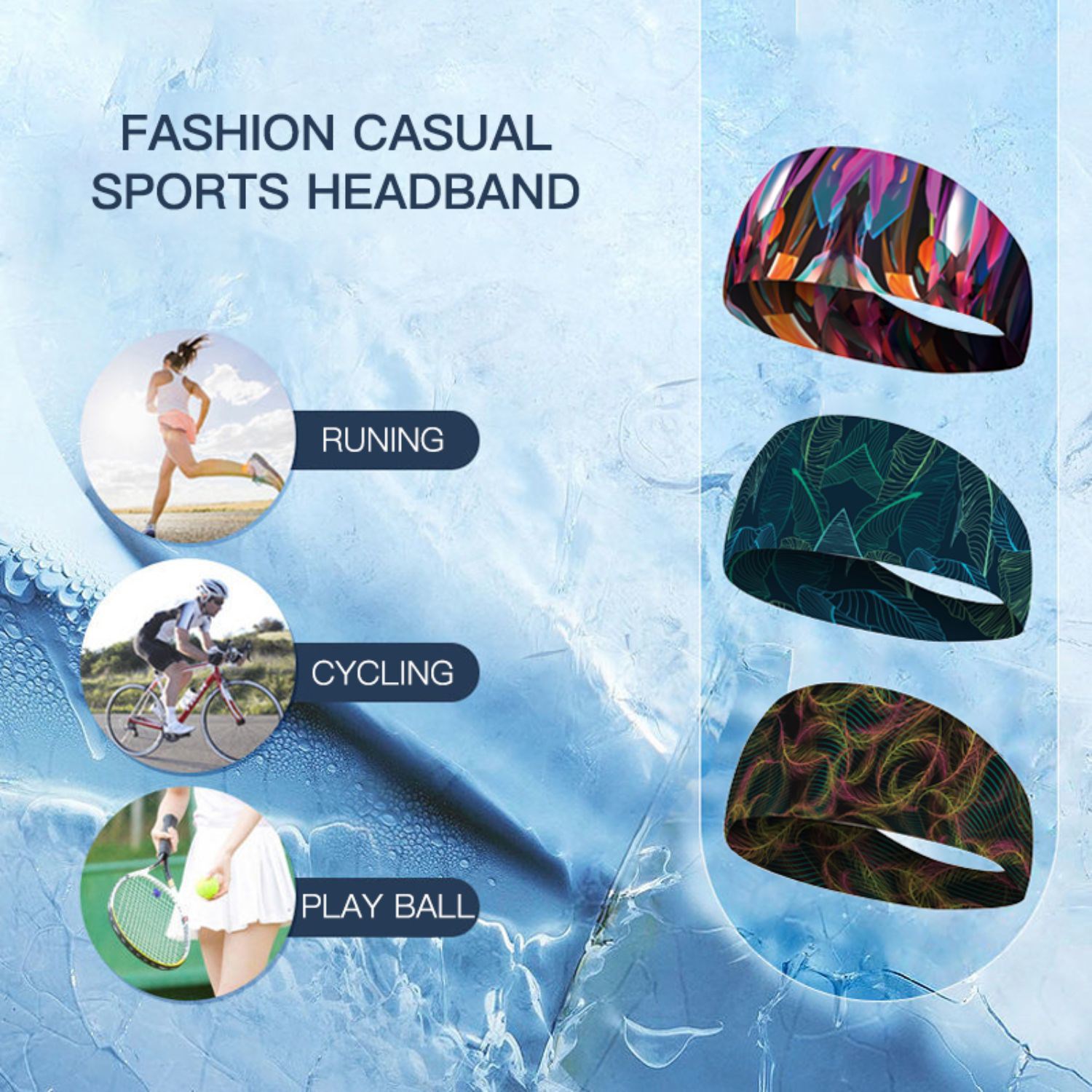 Performance 160G quick dry moisture wicking adult Headband w/ custom logo 2