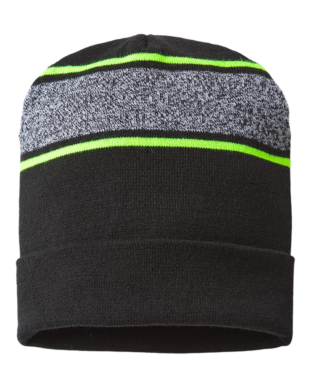 USA-Made Variegated Striped Cuffed Beanie - RKV12 7