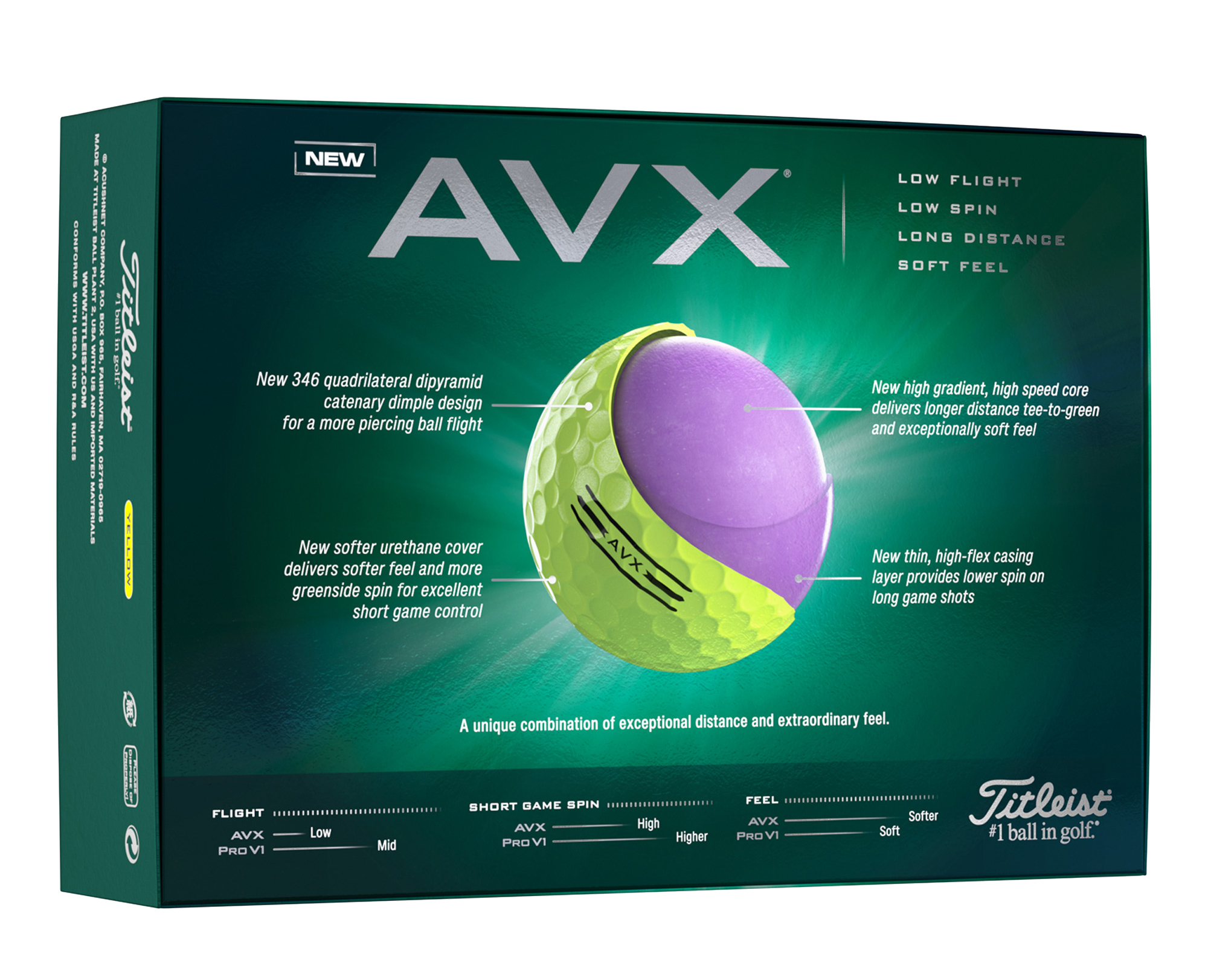 Titleist® AVX® Yellow Golf Ball Std Serv 6